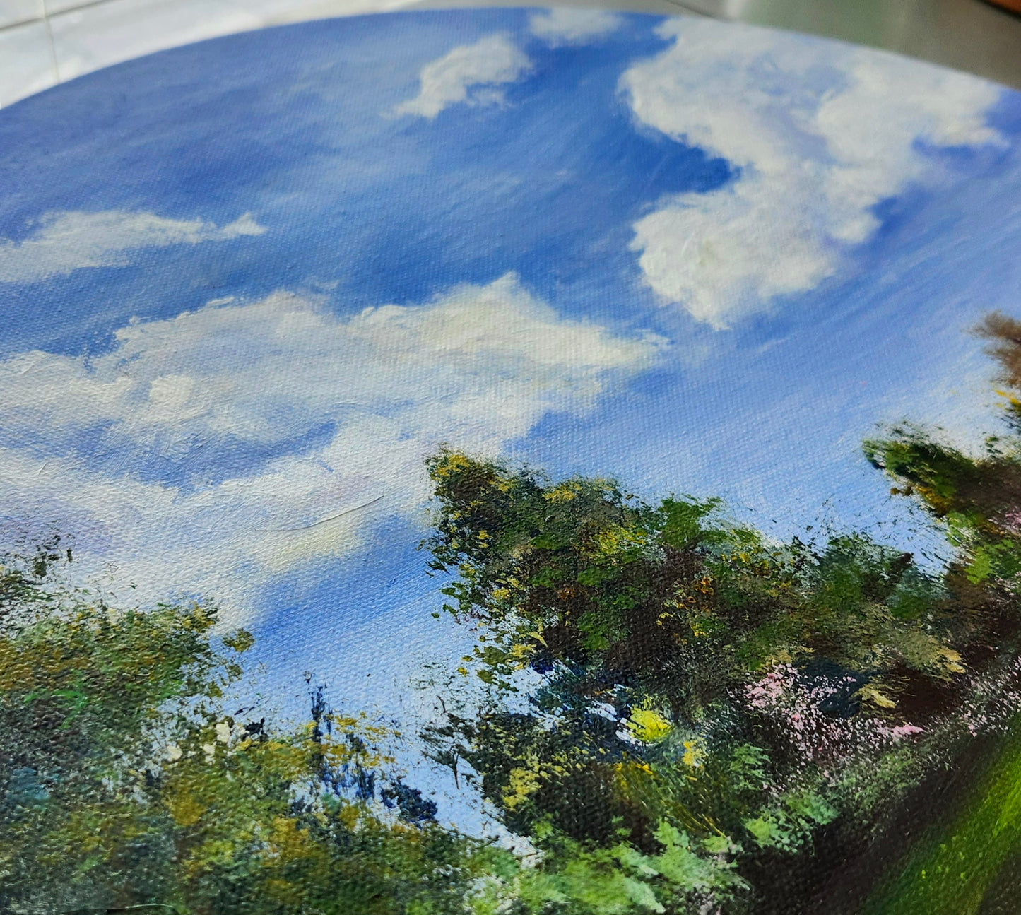 Painting Solace (Landscape, Blue Skies) 16 Inch Original