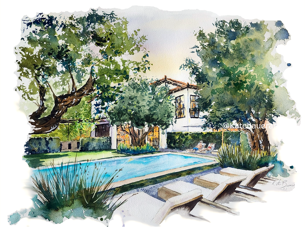 House Portrait Commission - Hand Painted Building Portrait - Kate Bauer