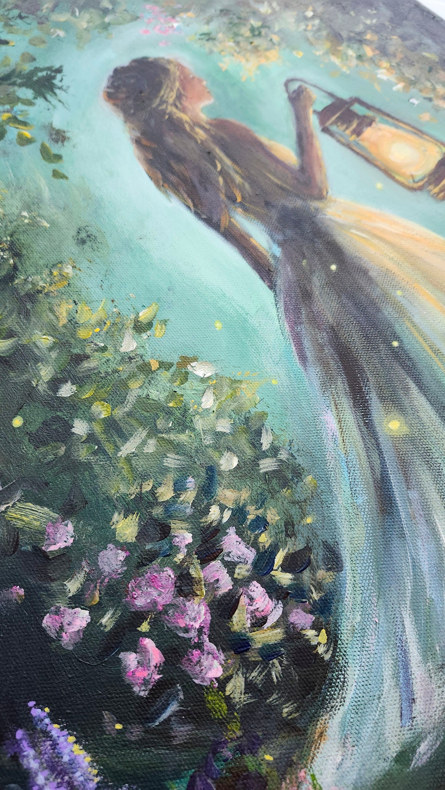 Original Woman In Forest- Ethereal Whimsy-16x20" Acrylic Painting-Kate Bauer Art