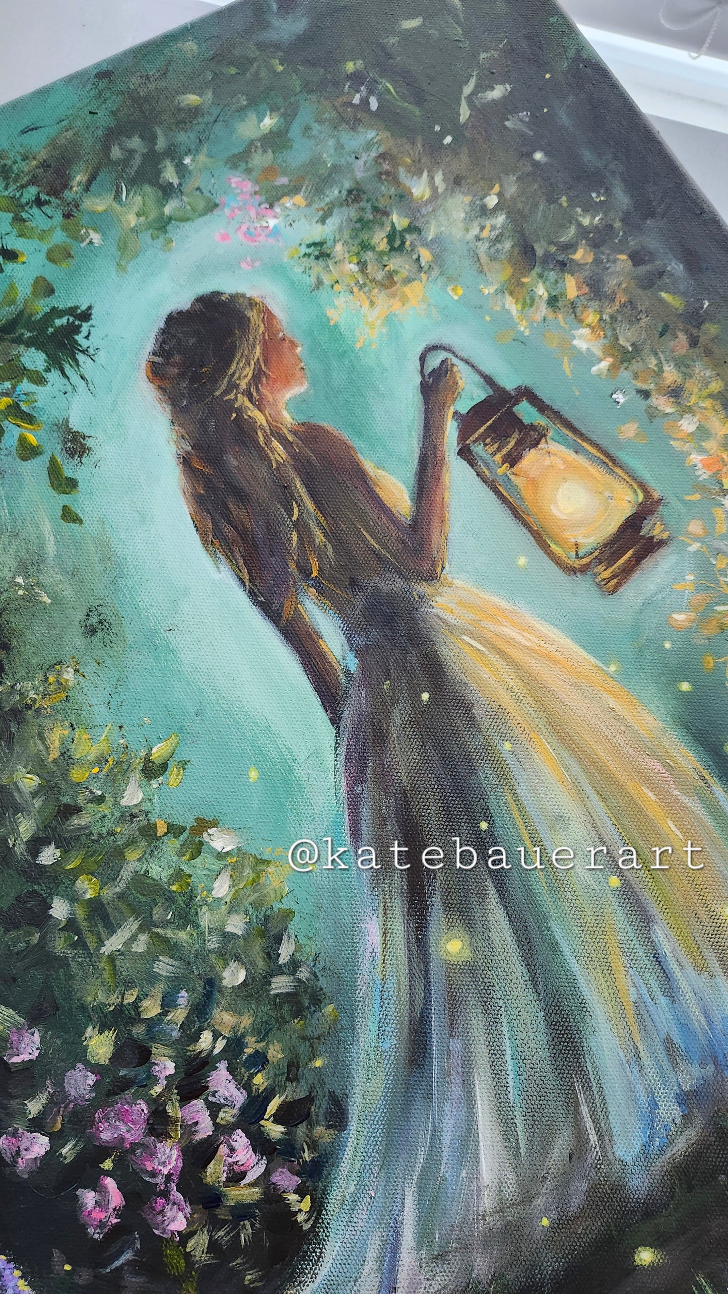 Original Woman In Forest- Ethereal Whimsy-16x20" Acrylic Painting-Kate Bauer Art
